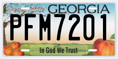 GA license plate PFM7201