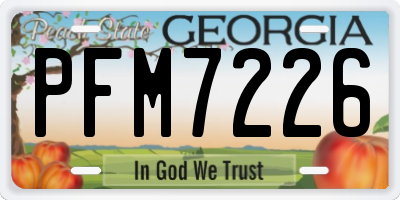 GA license plate PFM7226