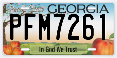 GA license plate PFM7261