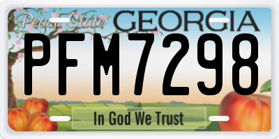 GA license plate PFM7298