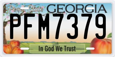 GA license plate PFM7379