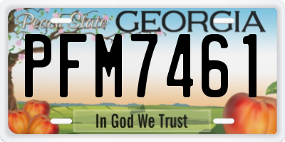 GA license plate PFM7461
