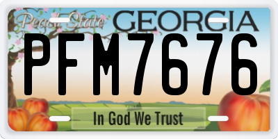 GA license plate PFM7676