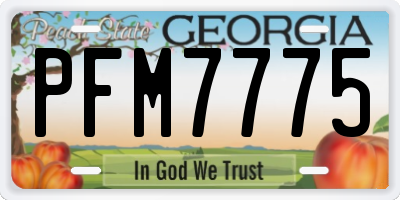 GA license plate PFM7775