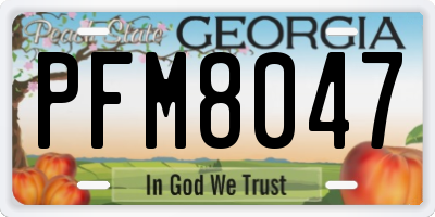 GA license plate PFM8047