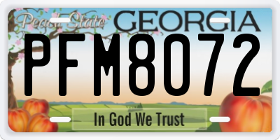 GA license plate PFM8072