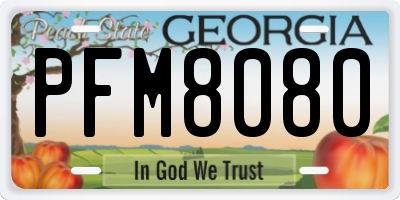 GA license plate PFM8080