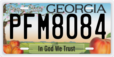 GA license plate PFM8084