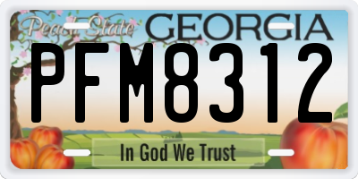 GA license plate PFM8312