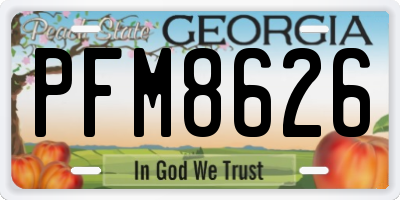 GA license plate PFM8626
