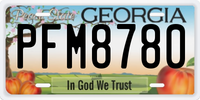 GA license plate PFM8780