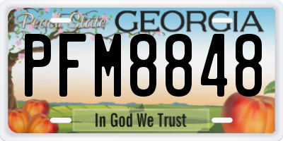 GA license plate PFM8848