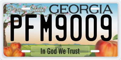 GA license plate PFM9009