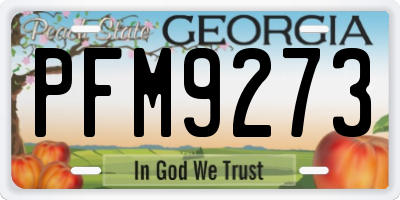 GA license plate PFM9273