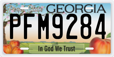 GA license plate PFM9284