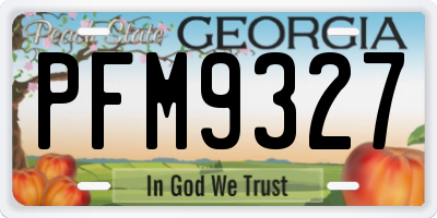 GA license plate PFM9327