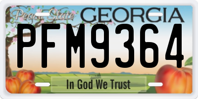 GA license plate PFM9364