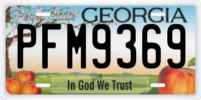 GA license plate PFM9369