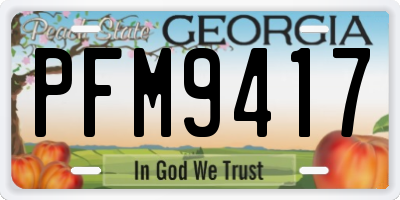 GA license plate PFM9417