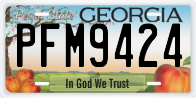 GA license plate PFM9424