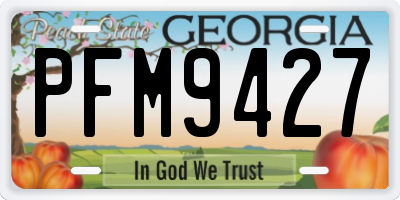GA license plate PFM9427