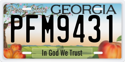 GA license plate PFM9431