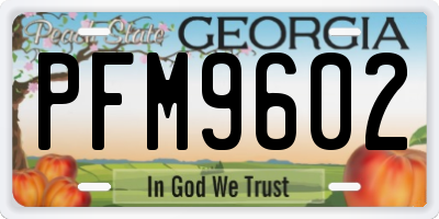 GA license plate PFM9602