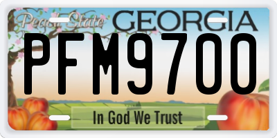 GA license plate PFM9700