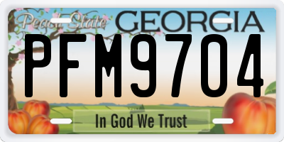 GA license plate PFM9704