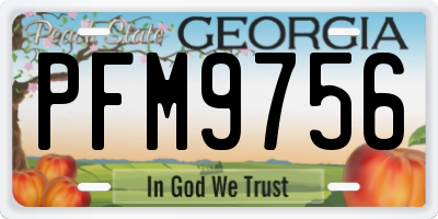 GA license plate PFM9756