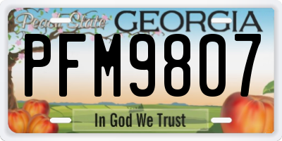 GA license plate PFM9807
