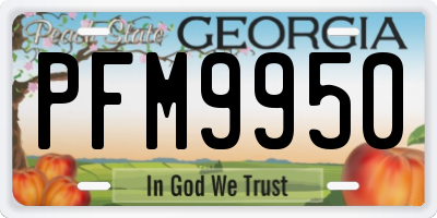 GA license plate PFM9950