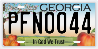 GA license plate PFN0044