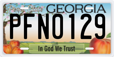 GA license plate PFN0129