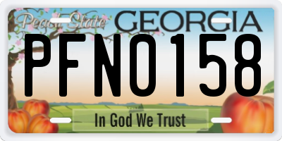 GA license plate PFN0158