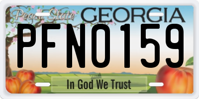 GA license plate PFN0159