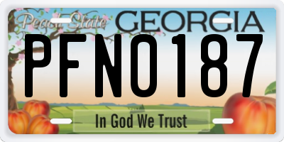 GA license plate PFN0187