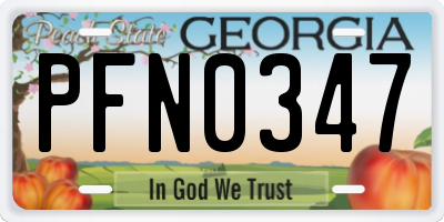 GA license plate PFN0347