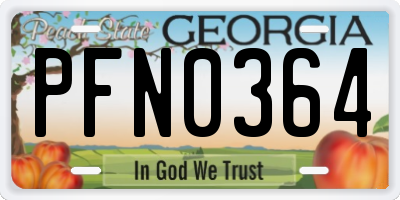GA license plate PFN0364