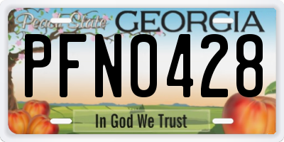 GA license plate PFN0428