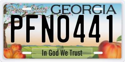 GA license plate PFN0441