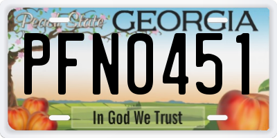 GA license plate PFN0451
