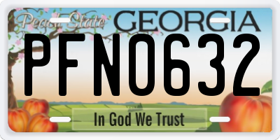 GA license plate PFN0632