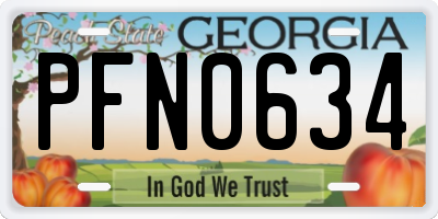 GA license plate PFN0634