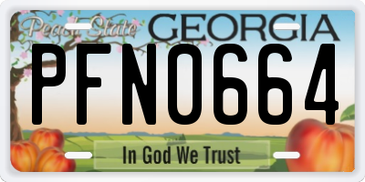 GA license plate PFN0664
