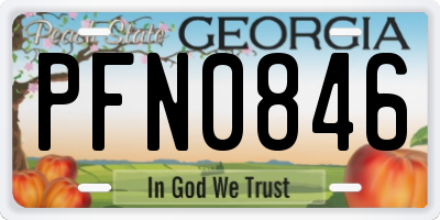 GA license plate PFN0846