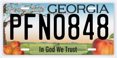 GA license plate PFN0848