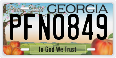 GA license plate PFN0849