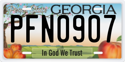 GA license plate PFN0907