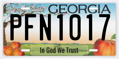 GA license plate PFN1017